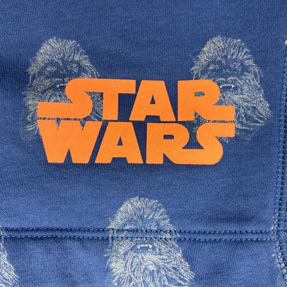 Gap Star Wars Chewbacca Shorts Boys Large L 10 Chrome Blue Fleece Sweatshorts